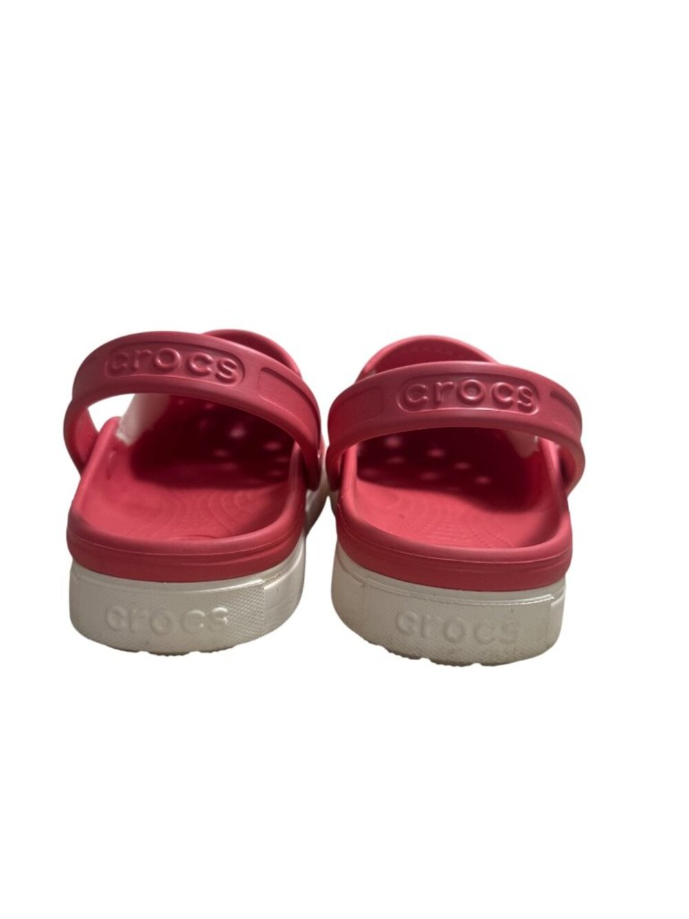 Crocs CitiLane Mary Jane Clogs Women’s Size 6 Coral/Red White Comfort Casual - Picture 4 of 7